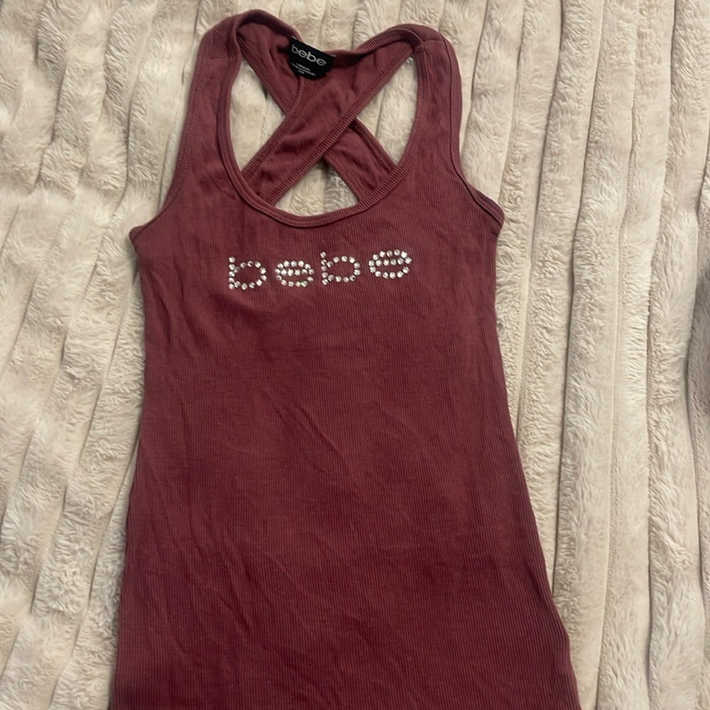 Y2K Bebe Sport Women's Sleeveless brown Round Neck Tank Top Size xs